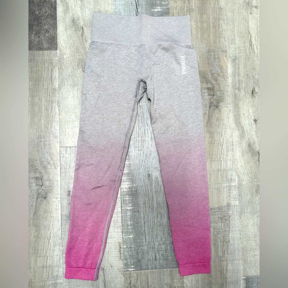 Gymshark - Ombre Seamless Leggings, grey/pink, small